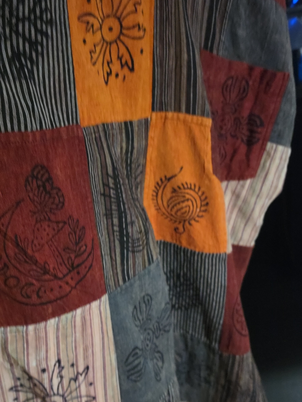 🍄NWT, BOHEMIAN PATCH OVERALLS BY " RISING INTERNATIONAL" 🍂 - Picture 15 of 17